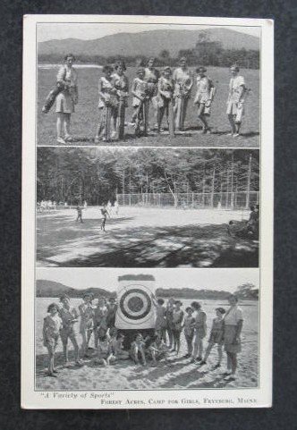 A Variety of Sports, Forest Acres, Camp for Girls, Fryeburg ME postcard