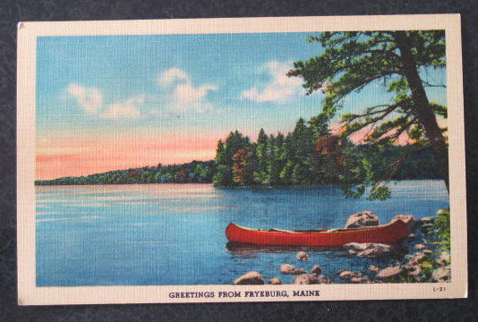 Greetings from Fryeburg ME postcard