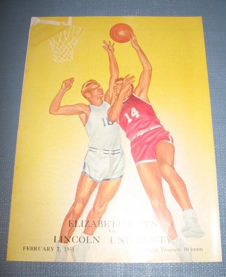 Elizabethtown vs. Lincoln University February 7, 1951 basketball program