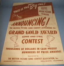 Motion Picture Song Contest Association brochure