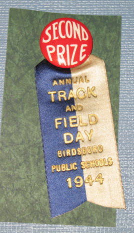Second Prize ribbon : Track and Field Day, Birdsboro (PA) Public Schools 1944