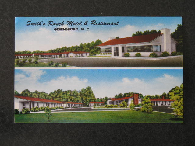 Smith's Ranch Motel & Restaurant, Greensboro NC postcard