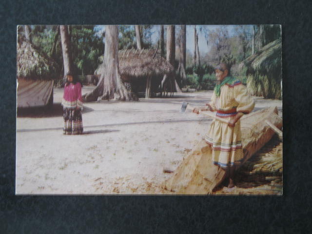 Florida's Silver Springs - Seminole Village at Ross Allen's postcard