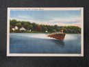 Speed Boating on Long Lake at Naples ME postcard