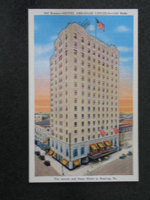 Hotel Abraham Lincoln, Reading, PA postcard