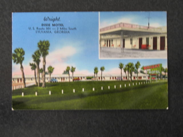 Wright Dixie Motel, Sylvania, GA postcard