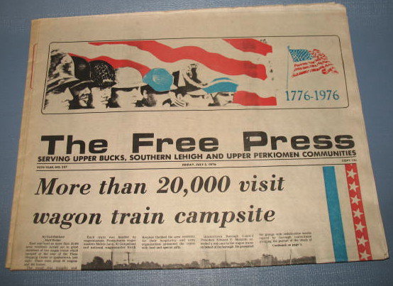 July 1 & 2 Quakertown (PA) Free Press (s) - Bicentennial Wagon Train issues