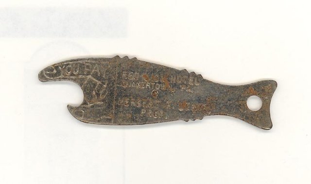 Red Lion Hotel, Quakertown PA, Herbert R. Lewis, Prop. metal bottle opener
