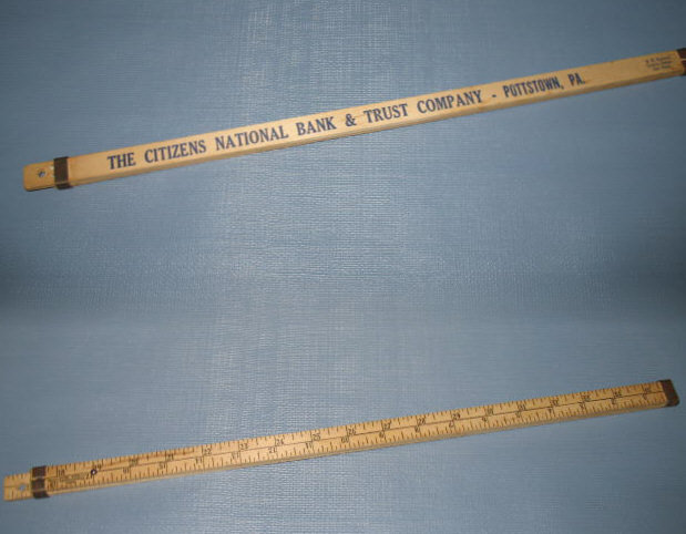 Citizens National Bank, Pottstown PA 36 inch ruler