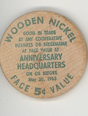 Ambler PA 75th Anniverary wooden nickel (green)