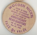 Ambler PA 75th Anniverary wooden nickel (purple)