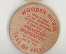 Ambler PA 75th Anniverary wooden nickel (red)