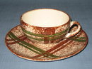 Blue Ridge (Southern) Pottery Rustic Plaid cup and saucer