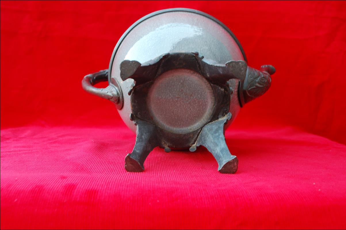 1800's Footed Graniteware and Pewter Coffee Pot