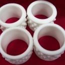 Set of Four Fenton Milk Glass Hobnail Napkin Rings