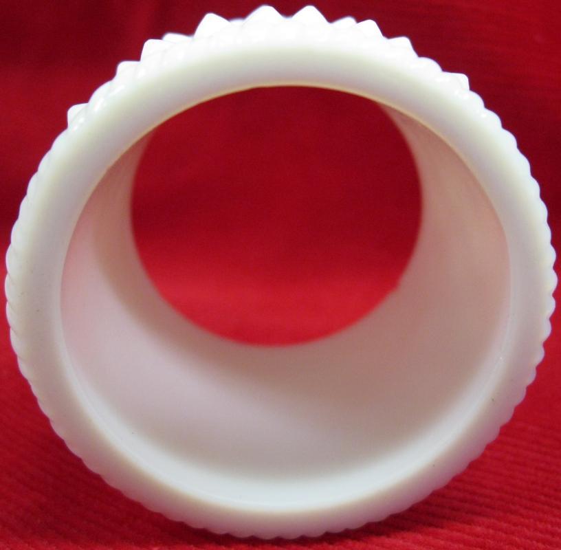Set of Four Fenton Milk Glass Hobnail Napkin Rings
