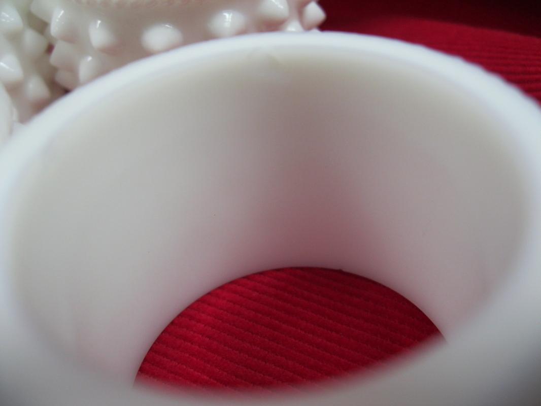 Set of Four Fenton Milk Glass Hobnail Napkin Rings