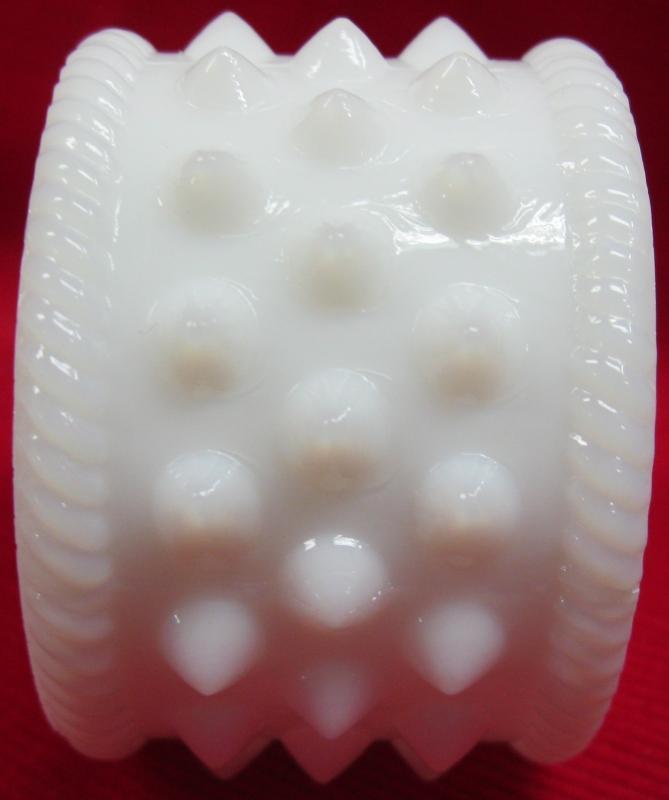 Set of Four Fenton Milk Glass Hobnail Napkin Rings