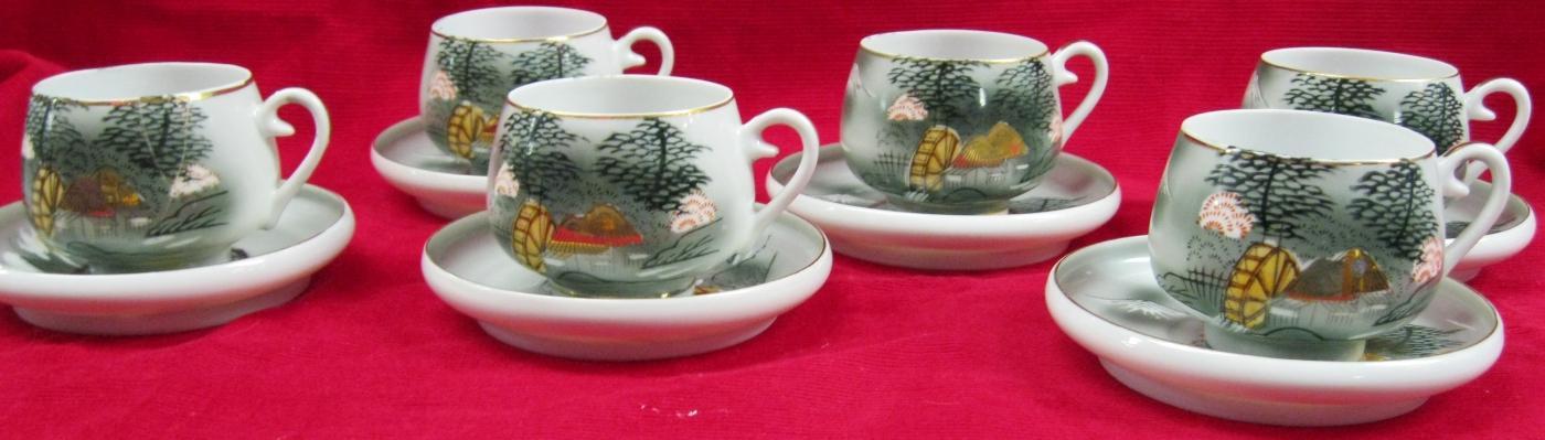 Beautifully Hand Painted Lithopane China 15 Piece Tea set