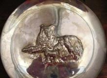 1972 Sterling Silver Mother's Day Plate by the Lincoln Mint Collie Dogs Mother and 3 Pups with Case