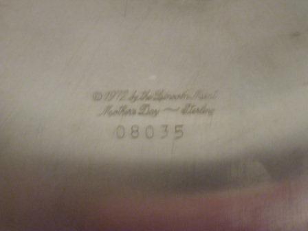 1972 Sterling Silver Mother's Day Plate by the Lincoln Mint Collie Dogs Mother and 3 Pups with Case