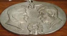 Wiley Post and Will Rogers 1935 Cast Aluminum Plaque