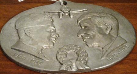 Wiley Post and Will Rogers 1935 Cast Aluminum Plaque