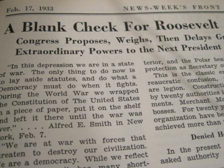 News-Week Volume 1 issue 1 Featuring Hitler and FDR