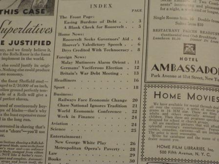 News-Week Volume 1 issue 1 Featuring Hitler and FDR