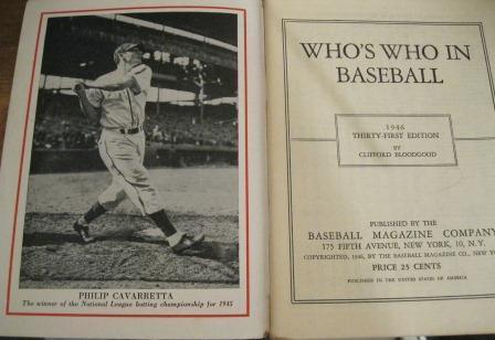 1946 Who's Who in Baseball Featuring Hal Newhouser and Philip Cavarreta