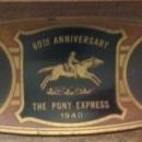 1940 Wooden Pen Holder/Desk set celebrating the 80th anniversary of the Pony Express featuring Franklin D. Roosevelt and James Farley