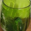Early Mary Gregory Green Blown Glass Pitcher