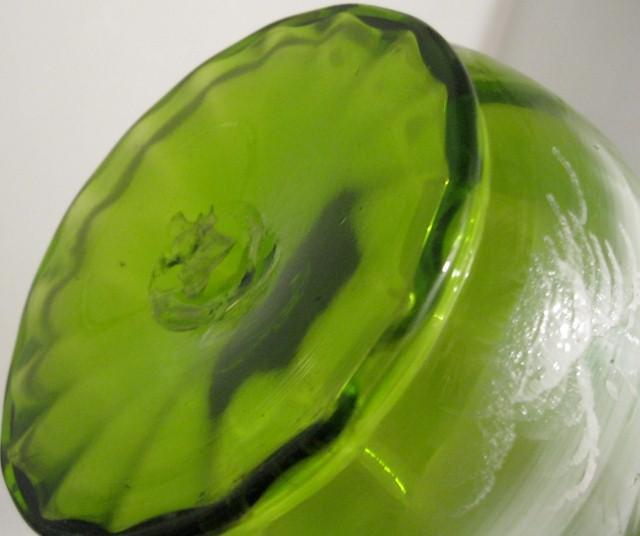 Early Mary Gregory Green Blown Glass Pitcher