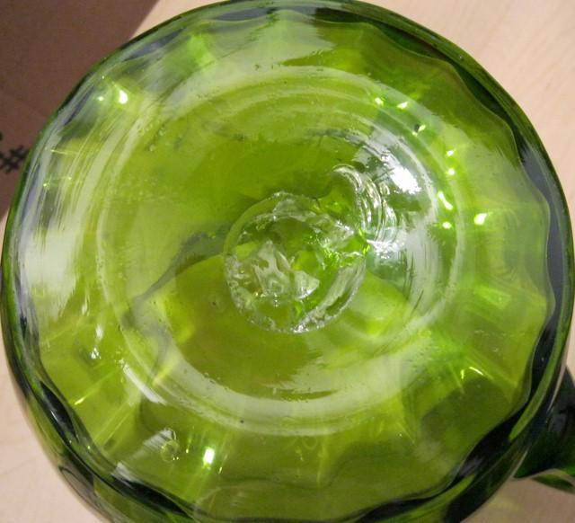 Early Mary Gregory Green Blown Glass Pitcher