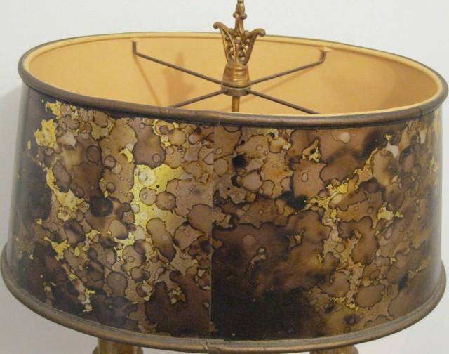 Art Deco Period Metal Base Lamp- Candelabra style