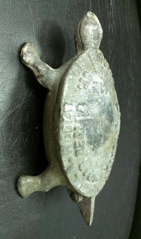 WM.A.WEBER WHOLESALE CIGAR DEALER ST LOUIS MO ADVERTISING CAST IRON FIGURAL TURTLE ASHTRAY