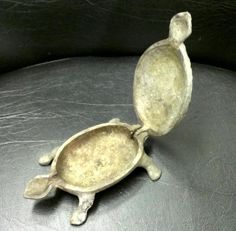 WM.A.WEBER WHOLESALE CIGAR DEALER ST LOUIS MO ADVERTISING CAST IRON FIGURAL TURTLE ASHTRAY