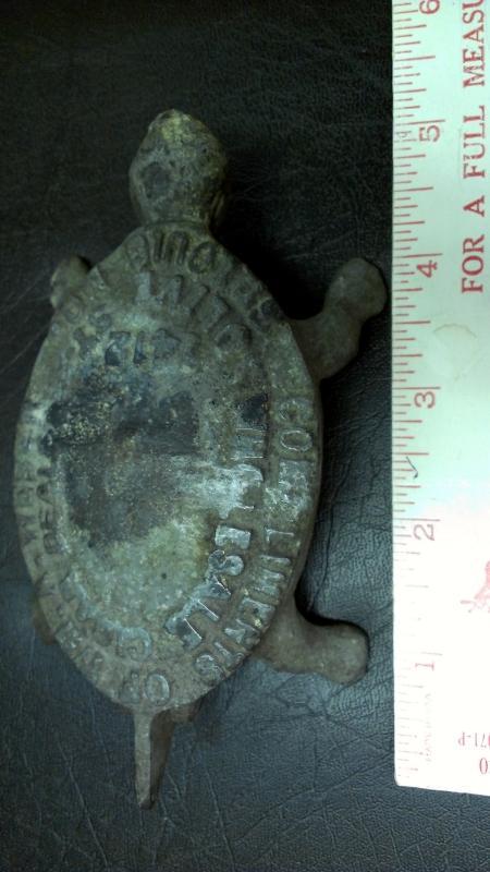 WM.A.WEBER WHOLESALE CIGAR DEALER ST LOUIS MO ADVERTISING CAST IRON FIGURAL TURTLE ASHTRAY