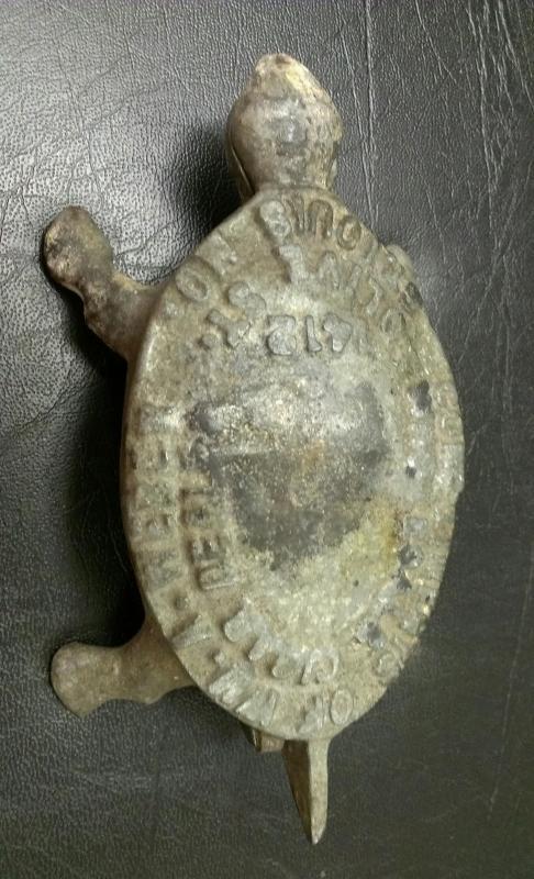 WM.A.WEBER WHOLESALE CIGAR DEALER ST LOUIS MO ADVERTISING CAST IRON FIGURAL TURTLE ASHTRAY
