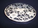 Silver Overlay Trivet Monogram D
