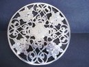 Silver Overlay Trivet Monogram D