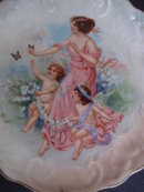 Beautiful Vintage Plate Germany Girl Cherubs and Butterflies