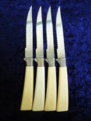 Sheffield Steak Knives Set of 4 Ivory Handles