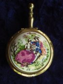 Purse Portable Ashtray Brass/Porcelain Limoge