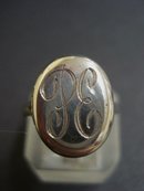 Antique Locket Ring Sterling Monograms