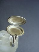 Antique Locket Ring Sterling Monograms