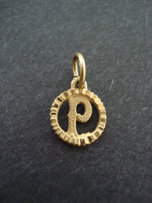 Pretty Pendant or Charm Gold Monogram P
