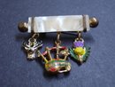 Antique Scottish Broach with 3 Pendants