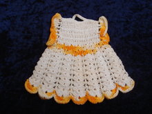 Figural Pothholder Tiny Dress hand Crochet