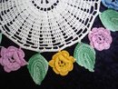 Superb Vintage Lace Doily Figural 3 D Roses